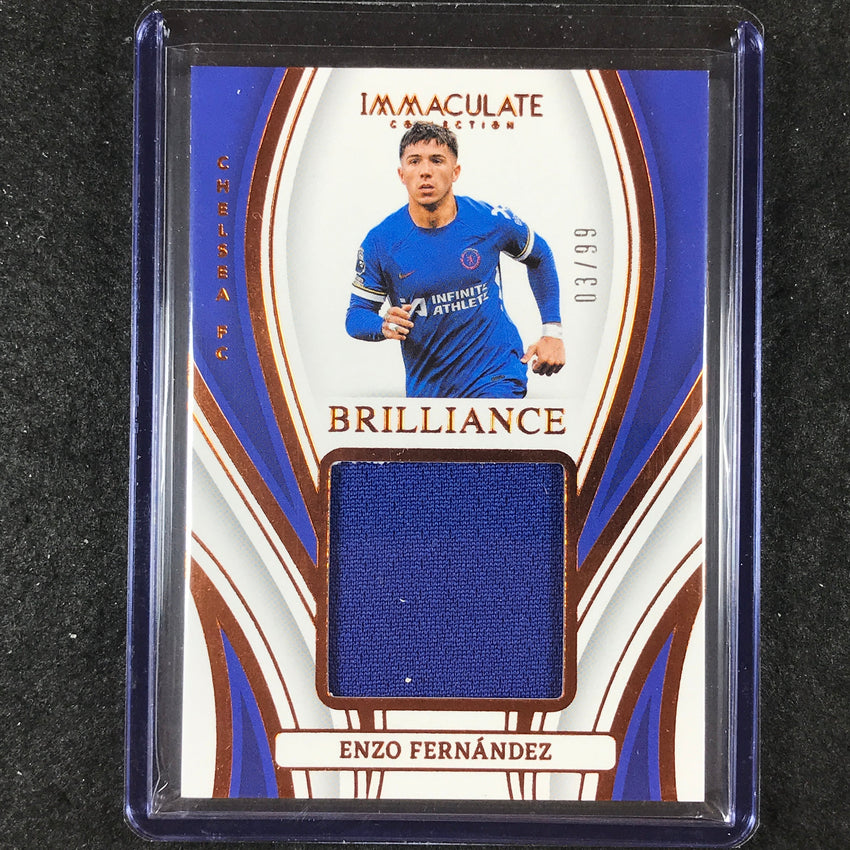 2023-24 Immaculate Soccer ENZO FERNANDEZ Brilliance Jersey Relic Base 3/99