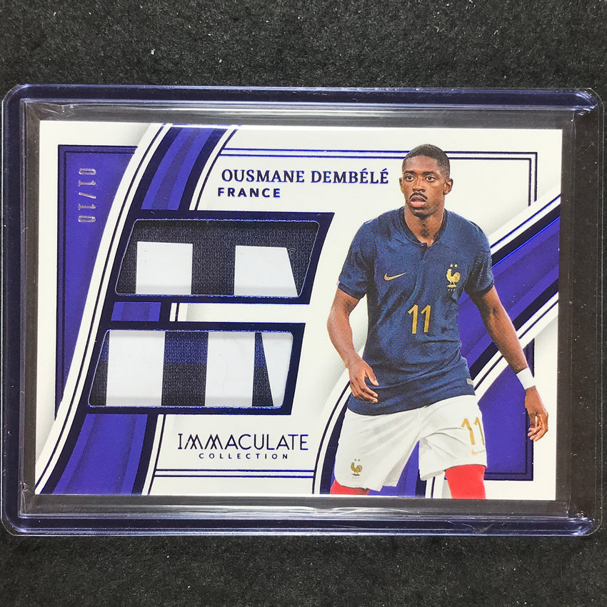 2023-24 Immaculate Soccer OUSMANE DEMBELE Jumbo Dual Patches Sapphire 1/10