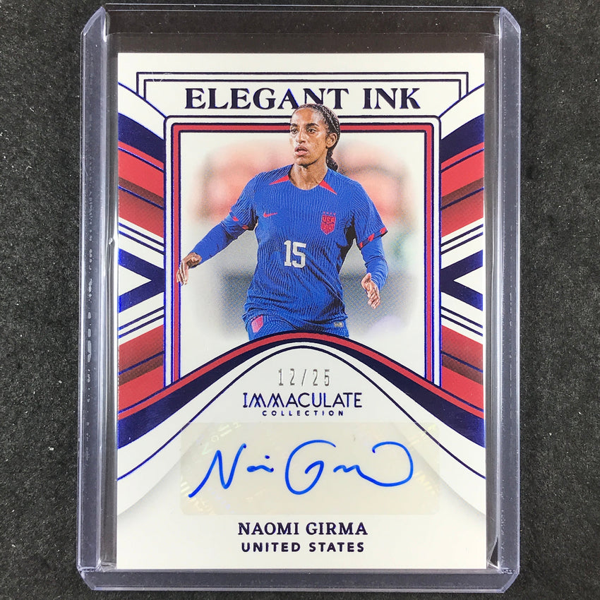 2023-24 Immaculate Soccer NAOMI GIRMA Elegant Ink Auto Sapphire 12/25