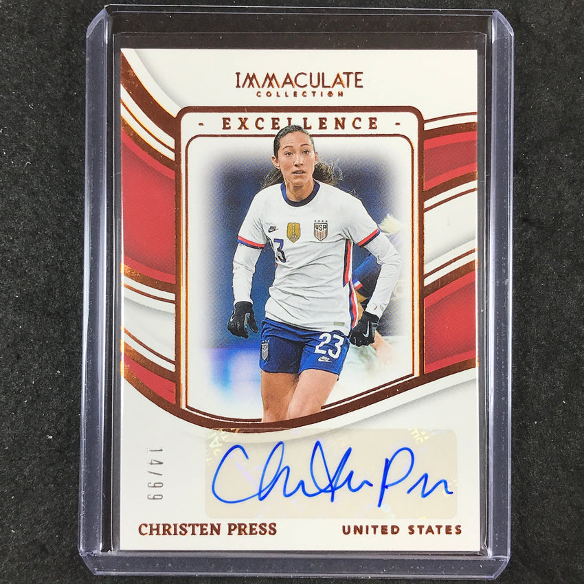 2023-24 Immaculate Soccer CHRISTEN PRESS Excellence Auto Base 14/99