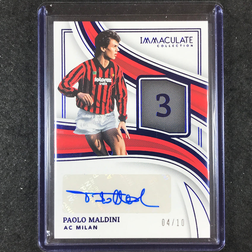 2023-24 Immaculate Soccer PAOLO MALDINI Immaculate Numbers Auto Sapphire 4/10