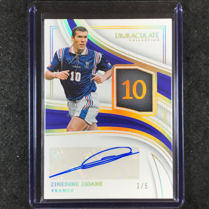 2023-24 Immaculate Soccer ZINEDINE ZIDANE Immaculate Numbers Auto Gold 1/5