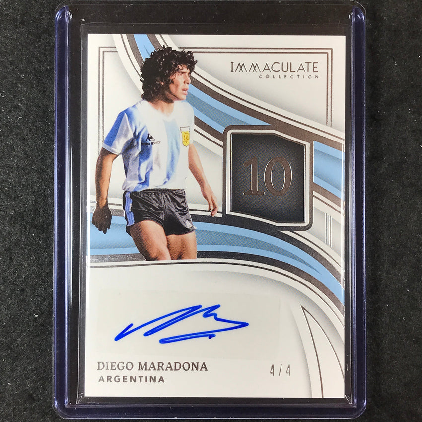 2023-24 Immaculate Soccer DIEGO MARADONA Immaculate Numbers Auto Silver 4/4