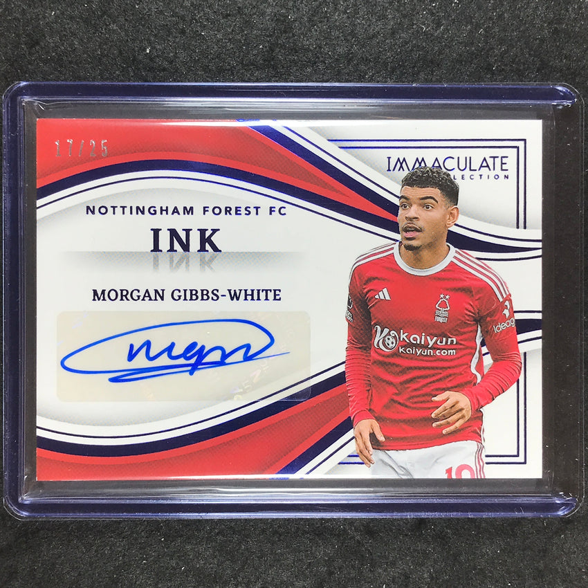 2023-24 Immaculate Soccer MORGAN GIBBS-WHITE Ink Auto Sapphire 17/25