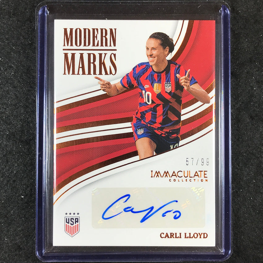 2023-24 Immaculate Soccer CARLI LLOYD Modern Marks Auto Base 57/99