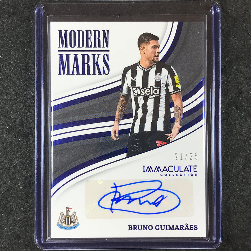 2023-24 Immaculate Soccer BRUNO GUIMARAES Modern Marks Auto Sapphire 21/25