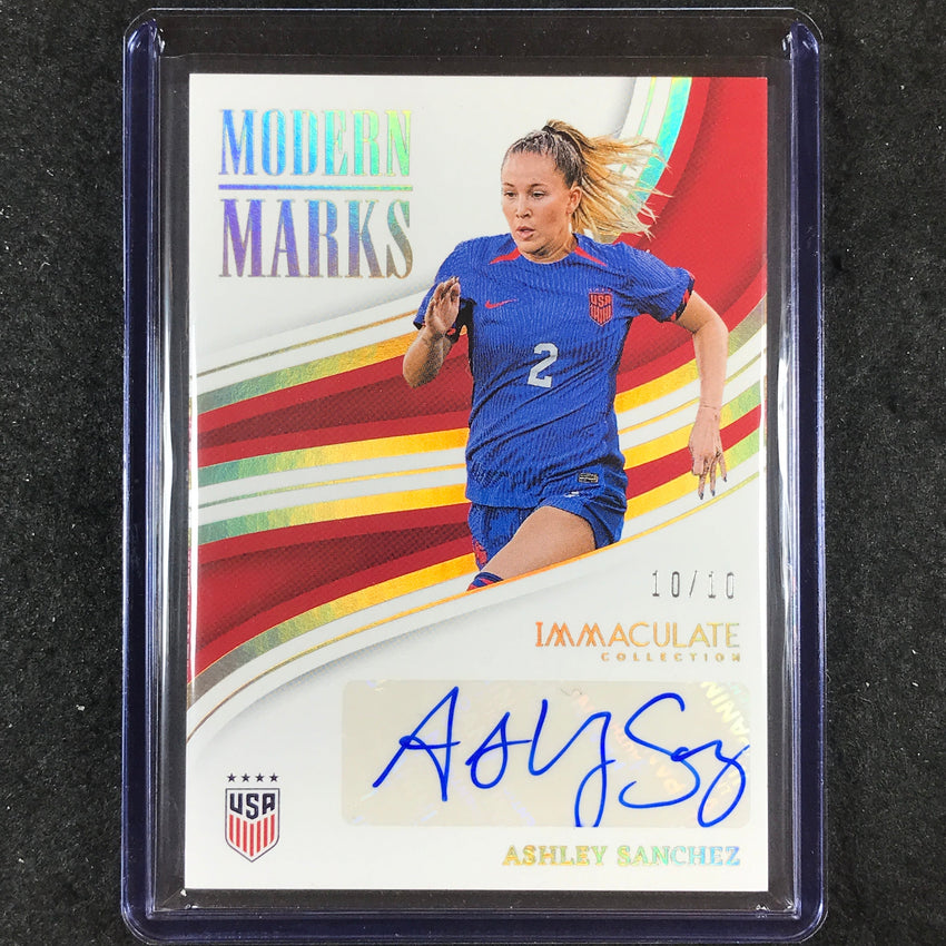 2023-24 Immaculate Soccer ASHLEY SANCHEZ Modern Marks Auto Gold 10/10