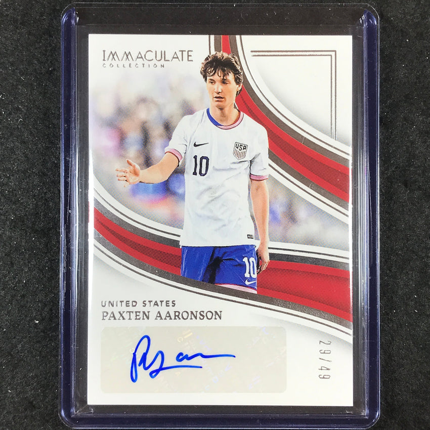 2023-24 Immaculate Soccer PAXTEN AARONSON Splendid Signatures Auto Silver 29/49