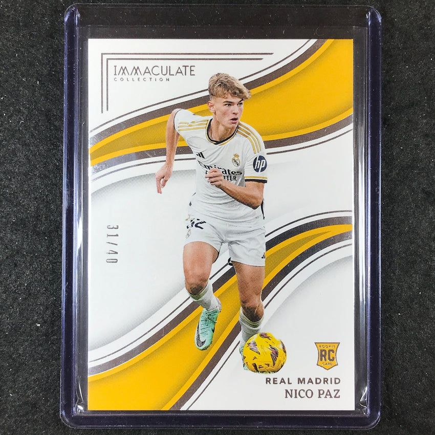 2023-24 Immaculate Soccer NICO PAZ Rookie Base Silver 31/40 #62