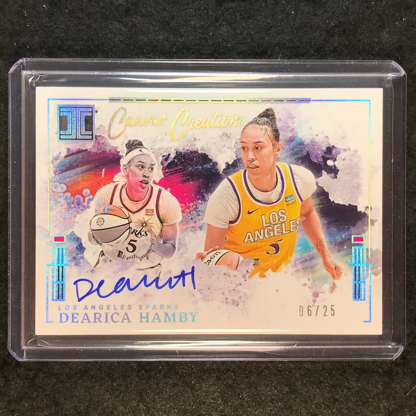 2025 Impeccable WNBA DEARICA HAMBY Canvas Creations Auto Holo Silver 6/25