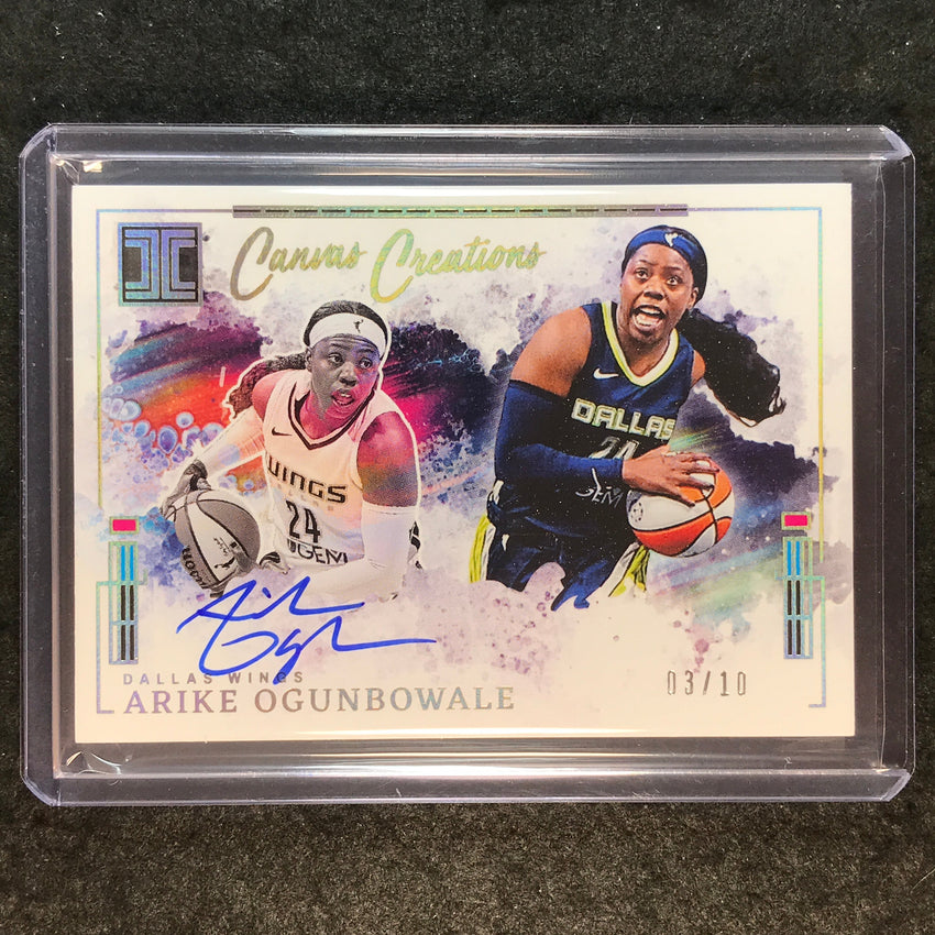 2025 Impeccable WNBA ARIKE OGUNBOWALE Canvas Creations Auto Holo Gold 3/10