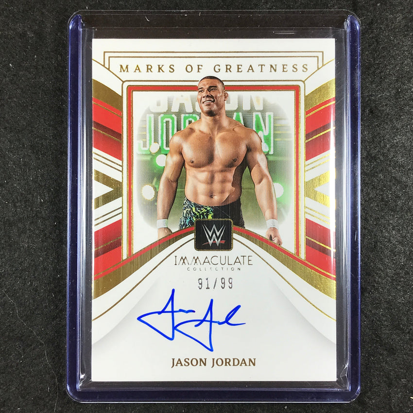 2023 Immaculate WWE JASON JORDAN Marks of Greatness Auto Base 91/99