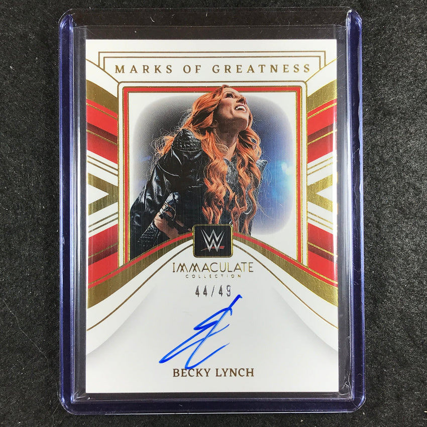 2023 Immaculate WWE BECKY LYNCH Marks of Greatness Auto Base 44/49