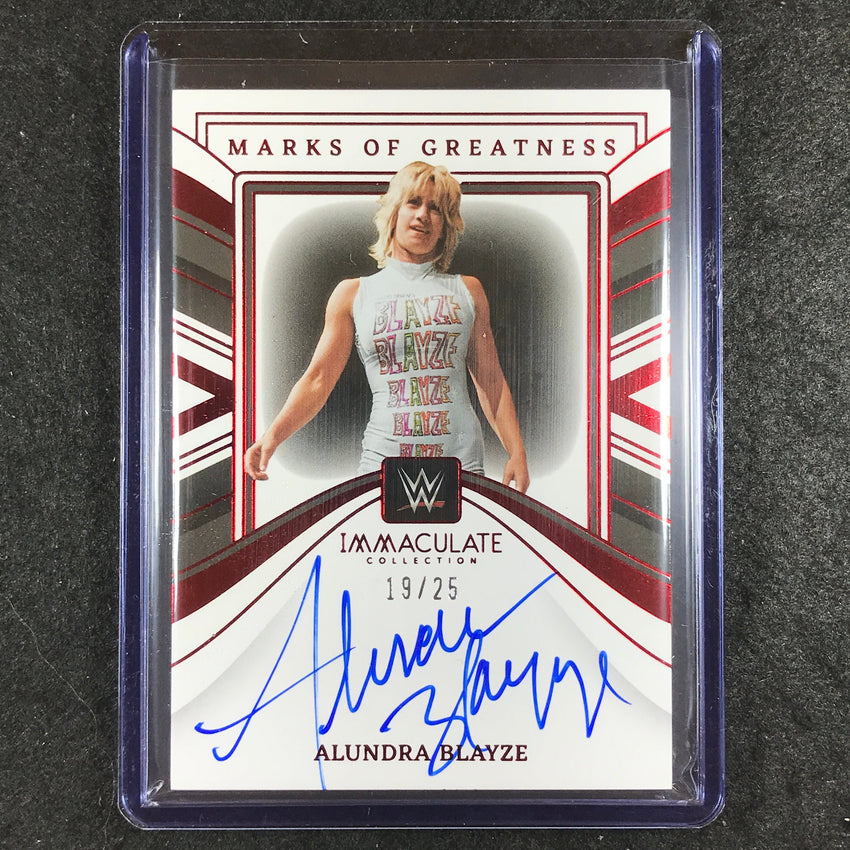 2023 Immaculate WWE ALUNDRA BLAYZE Marks of Greatness Auto Red 19/25