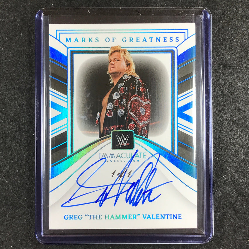 2023 Immaculate WWE GREG THE HAMMER VALENTINE Marks of Greatness Auto 1/1