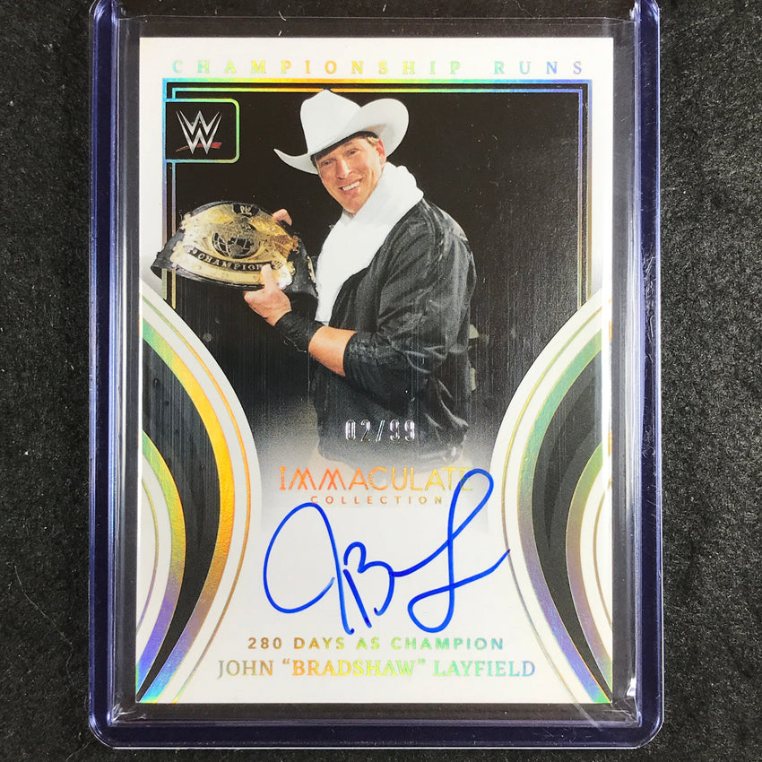 2023 Immaculate WWE JOHN BRADSHAW LAYFIELD Championship Runs Auto 2/99