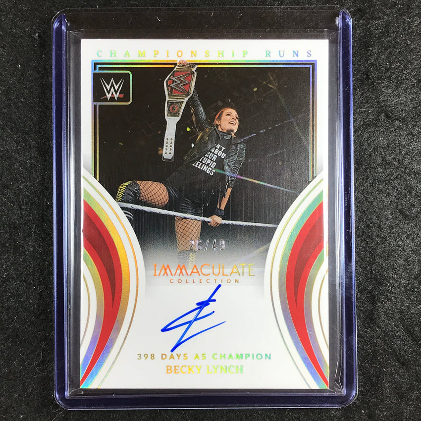 2023 Immaculate WWE BECKY LYNCH Championship Runs Auto 26/49