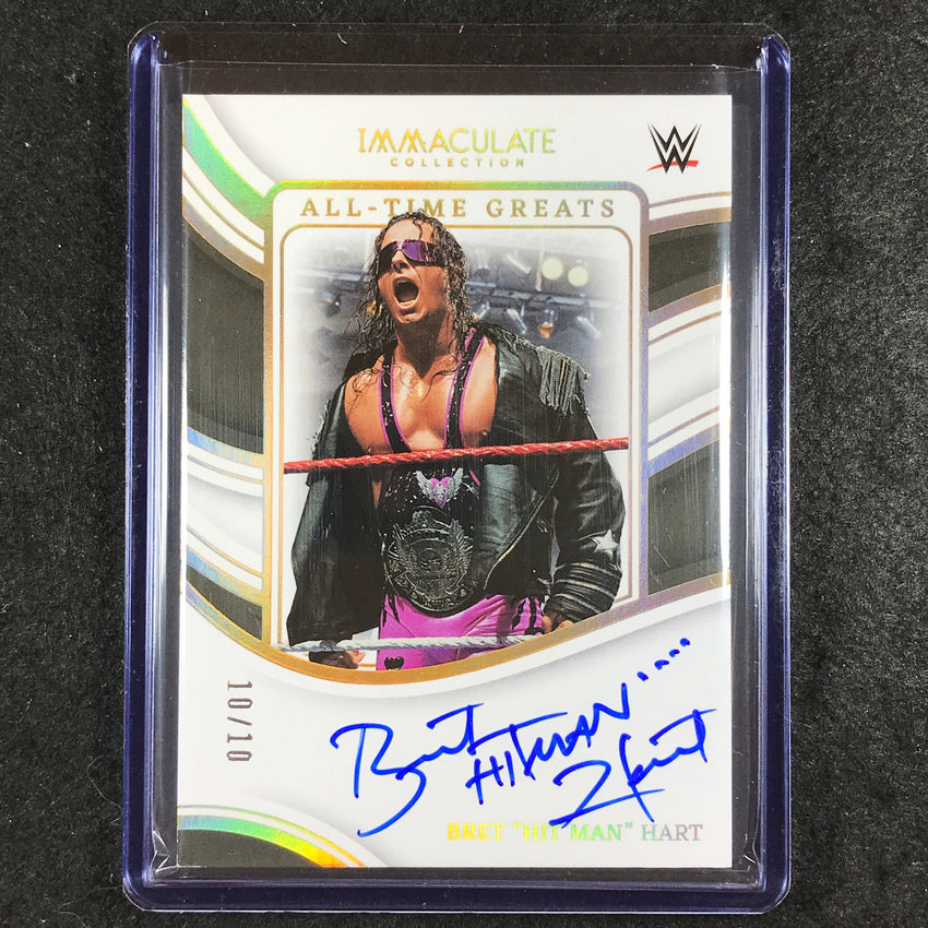 2023 Immaculate WWE BRET HIT MAN HART All-Time Greats Auto Gold 10/10