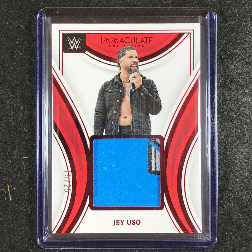 2023 Immaculate WWE JEY USO Remarkable Memorabilia Relic Patch Red 15/25
