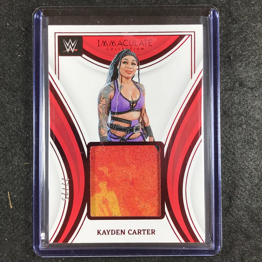 2023 Immaculate WWE KAYDEN CARTER Remarkable Memorabilia Relic Patch Red 22/25