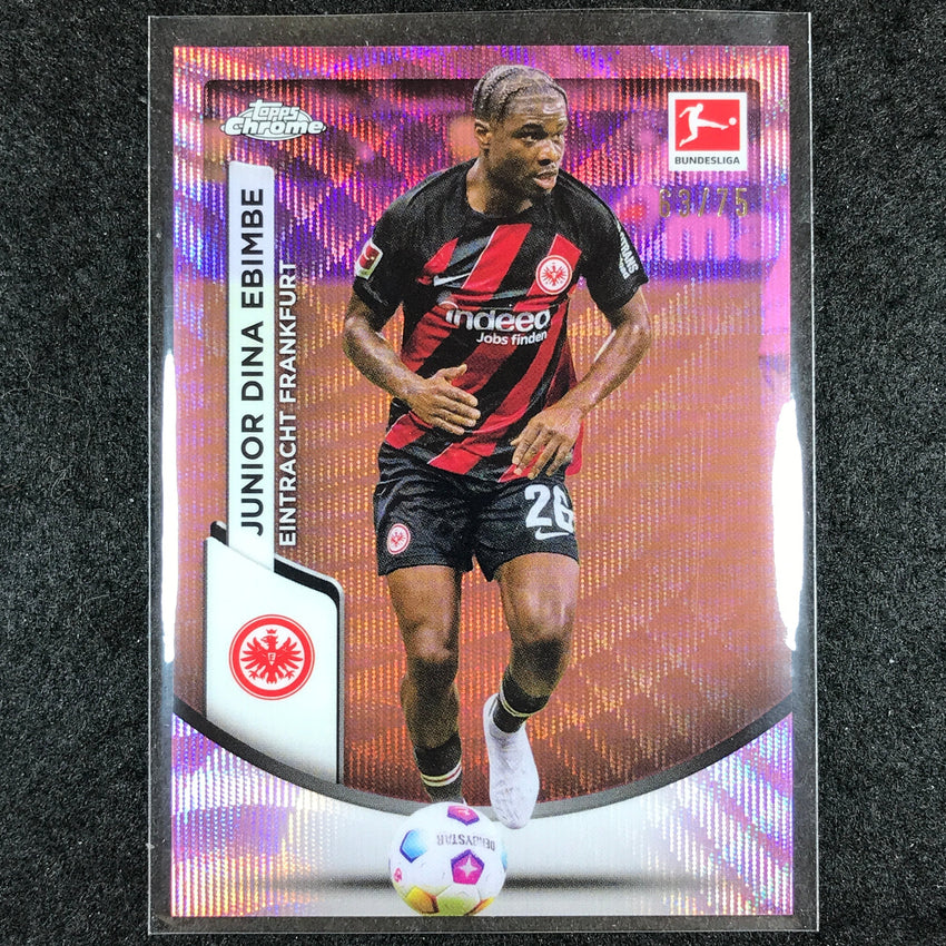 2023-24 Topps Chrome Bundesliga JUNIOR DINA EBIMBE Base Pink Wave 63/75 #29