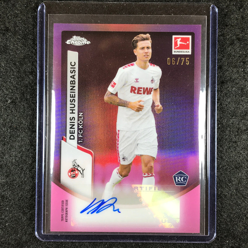 2023-24 Topps Chrome Bundesliga DENIS HUSEINBASIC Base Rookie Auto Pink 6/75