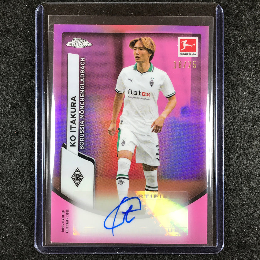 2023-24 Topps Chrome Bundesliga KO ITAKURA Base Auto Pink 18/75