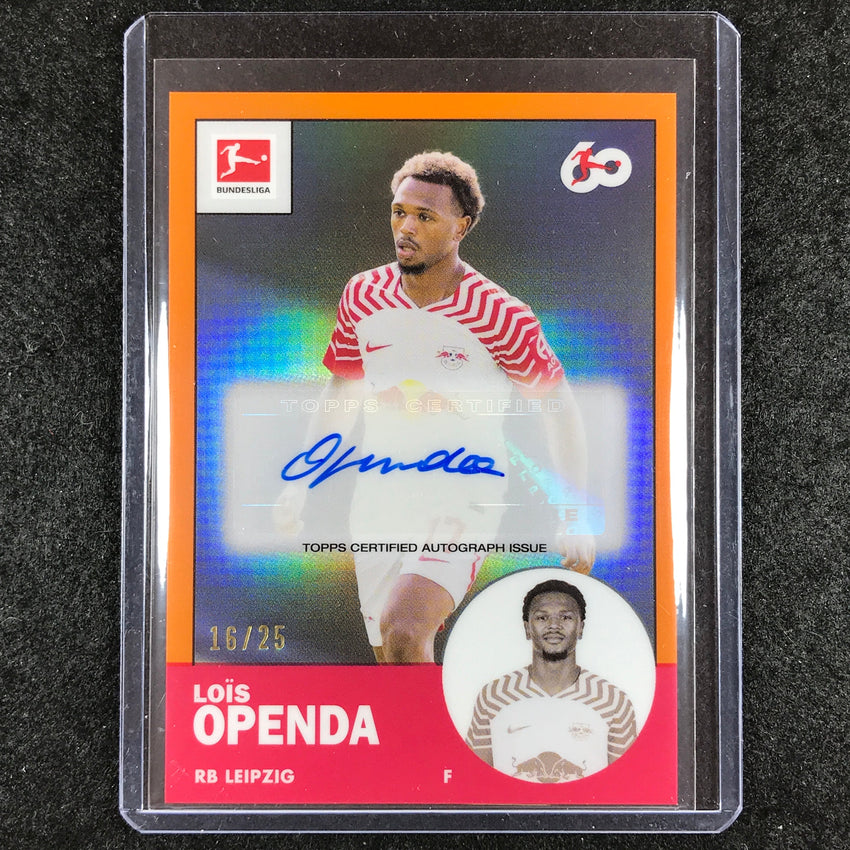 2023-24 Topps Chrome Bundesliga LOIS OPENDA 1963 Topps Auto Orange 16/25