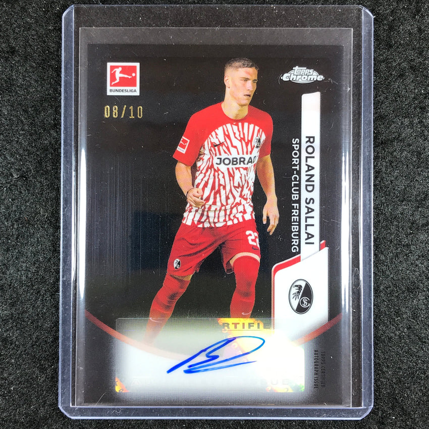 2023-24 Topps Chrome Bundesliga ROLAND SALLAI Base Auto Black 8/10