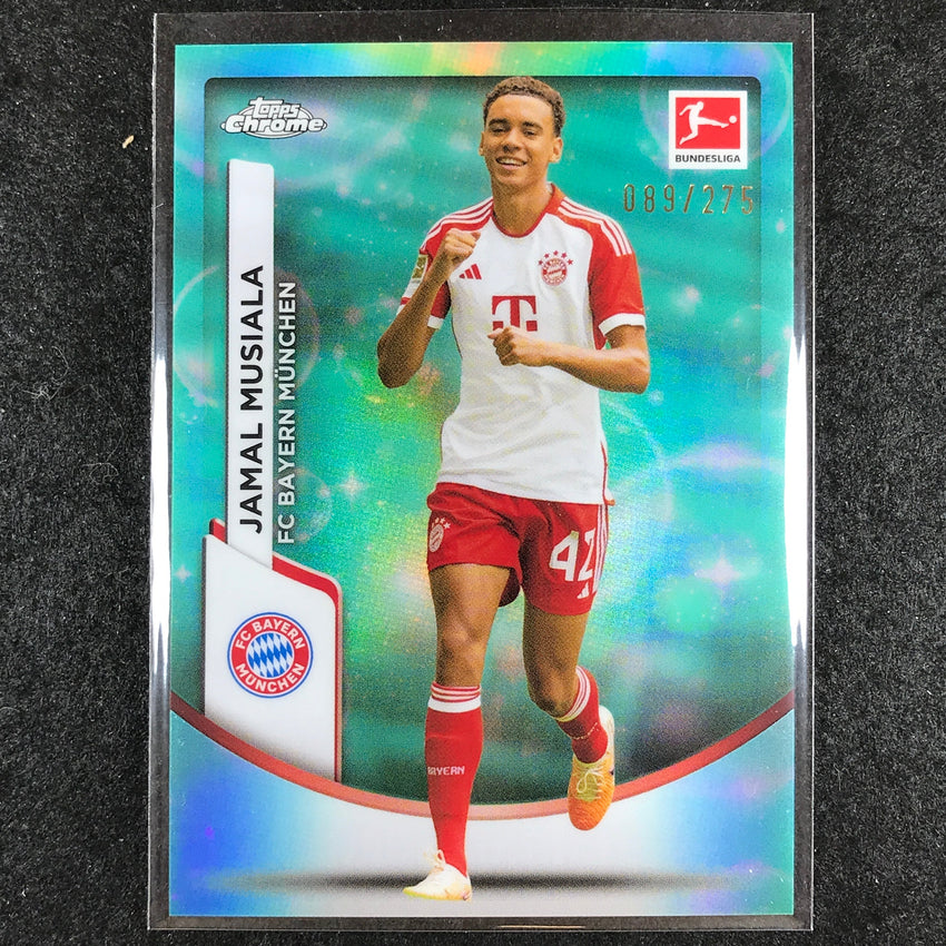 2023-24 Topps Chrome Bundesliga JAMAL MUSIALA Base Aqua Bubble 89/275 #83