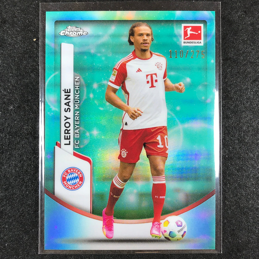 2023-24 Topps Chrome Bundesliga LEROY SANE Base Aqua Bubble 110/275 #84