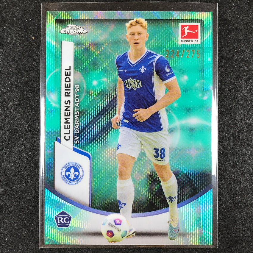 2023-24 Topps Chrome Bundesliga CLEMENS RIEDEL Rookie Aqua Bubble Wave 224/275