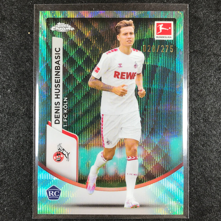 2023-24 Topps Chrome Bundesliga DENIS HUSEINBASIC Rookie Aqua Bubble Wave 28/275