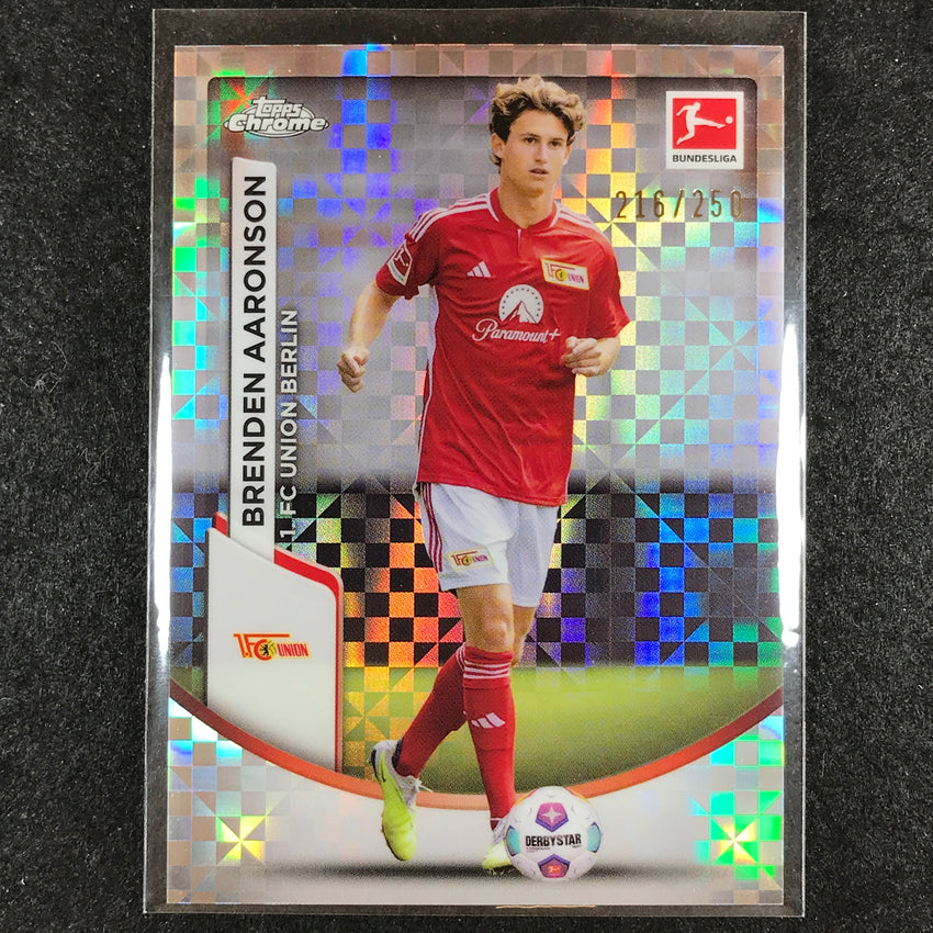 2023-24 Topps Chrome Bundesliga BRENDEN AARONSON Base X-Fractor 216/250 #8