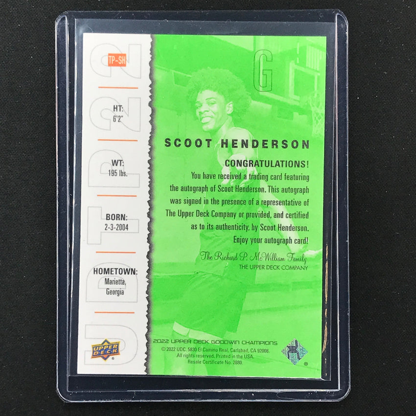 2022 Goodwin Champions Scoot Henderson Top Prospects Auto 81/99