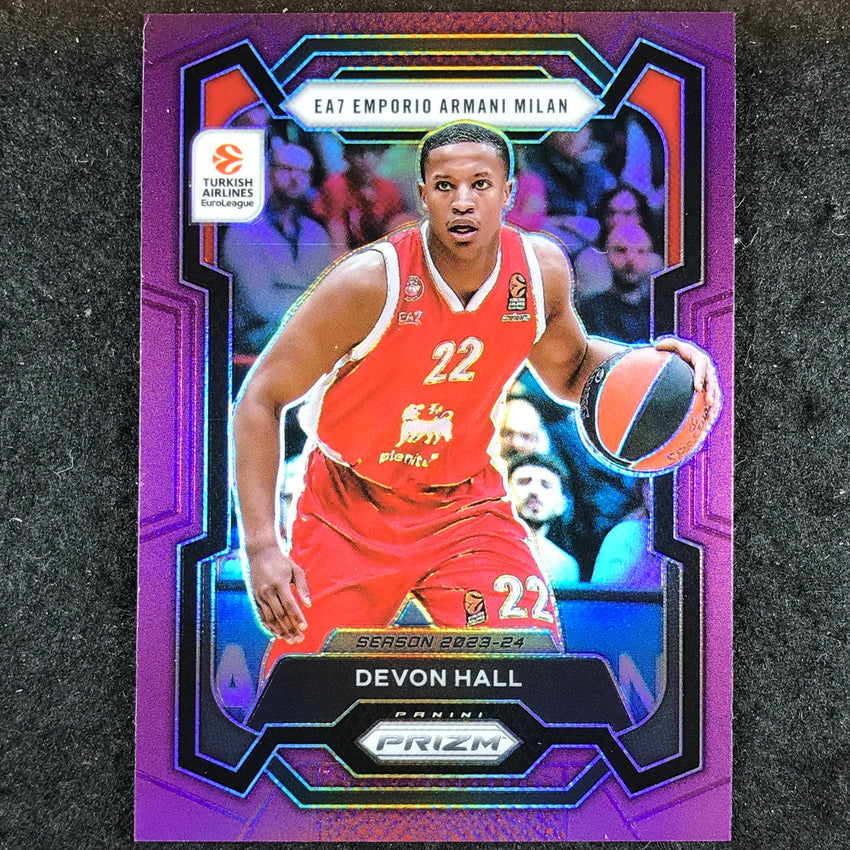 2023-24 Prizm EuroLeague DEVON HALL Purple Prizm /99 #183