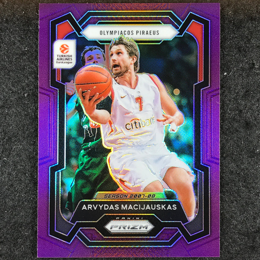 2023-24 Prizm EuroLeague ARVYDAS MACIJAUSKAS Purple Prizm /99 #190