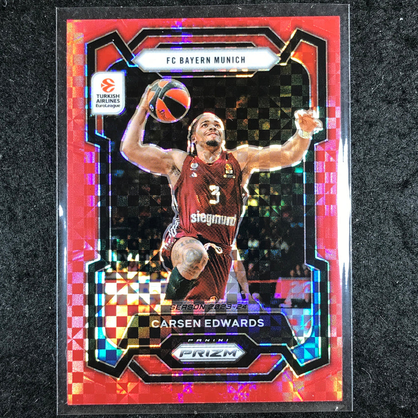 2023-24 Prizm EuroLeague CARSEN EDWARDS Red Power 37/75 #67