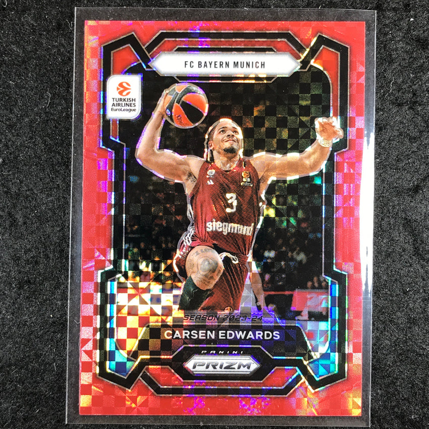 2023-24 Prizm EuroLeague CARSEN EDWARDS Red Power 67/75 #67