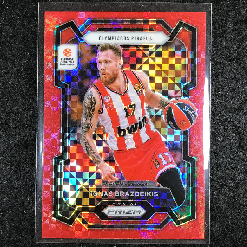 2023-24 Prizm EuroLeague IGNAS BRAZDEIKIS Red Power 38/75 #112