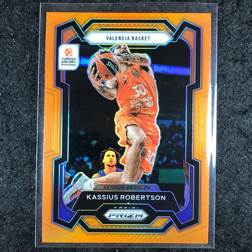 2023-24 Prizm EuroLeague KASSIUS ROBERTSON Orange Prizm 7/49 #97