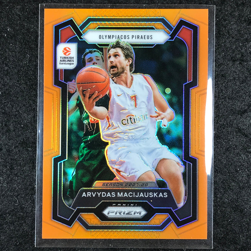 2023-24 Prizm EuroLeague ARVYDAS MACIJAUSKAS Orange Prizm 30/49 #190
