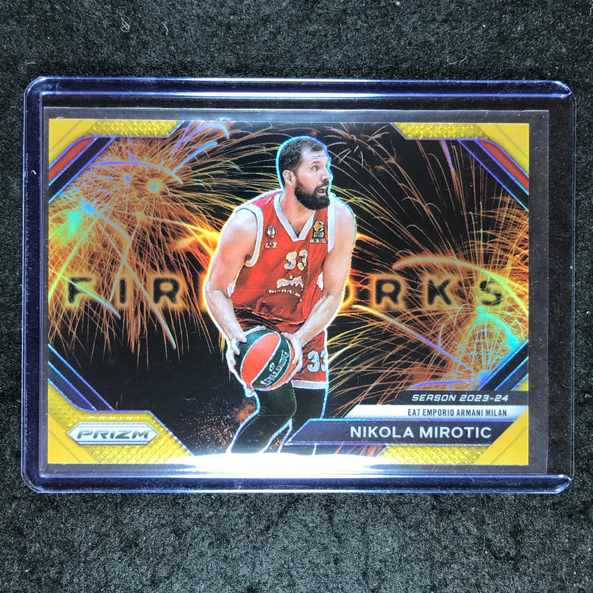 2023-24 Prizm EuroLeague NIKOLA MIROTIC Fireworks Gold Prizm 4/10 #13