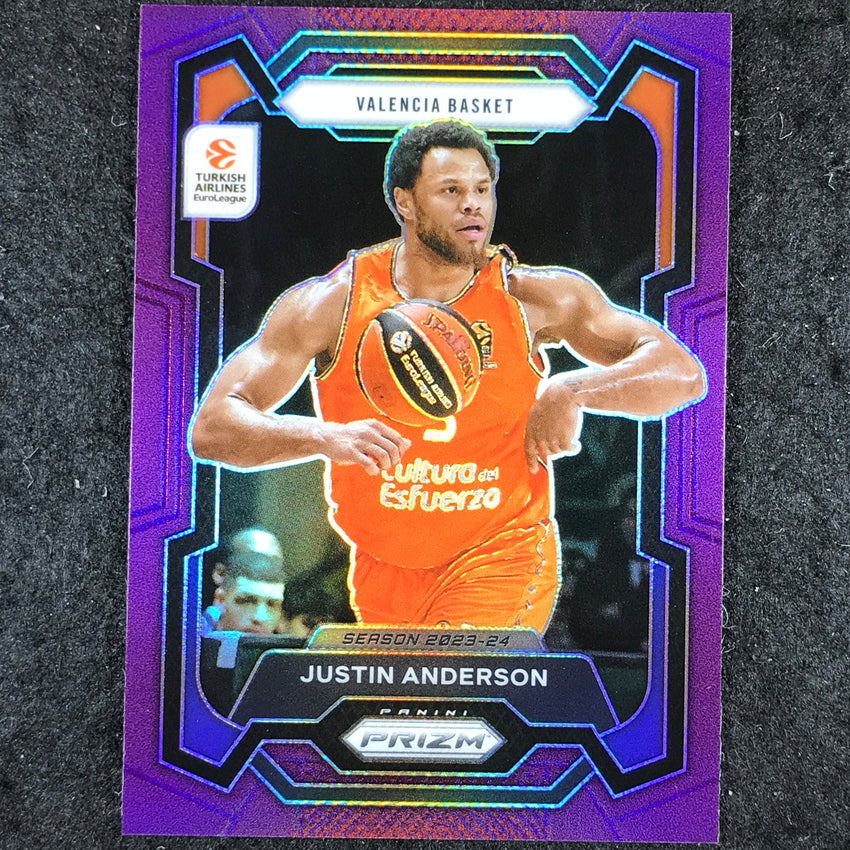 2023-24 Prizm EuroLeague JUSTIN ANDERSON Purple Prizm /99 #56