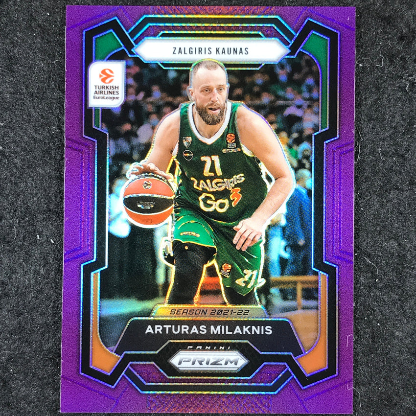 2023-24 Prizm EuroLeague ARTURAS MILAKNIS Purple Prizm /99 #66