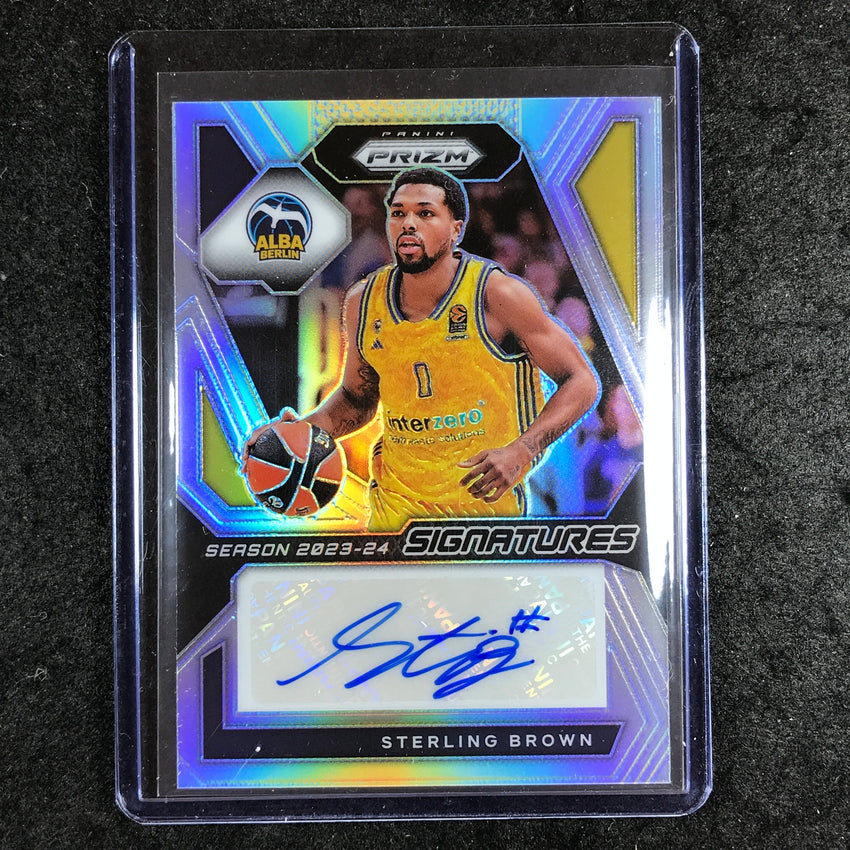 2023-24 Prizm EuroLeague STERLING BROWN Signatures Auto Silver Prizm #BWN