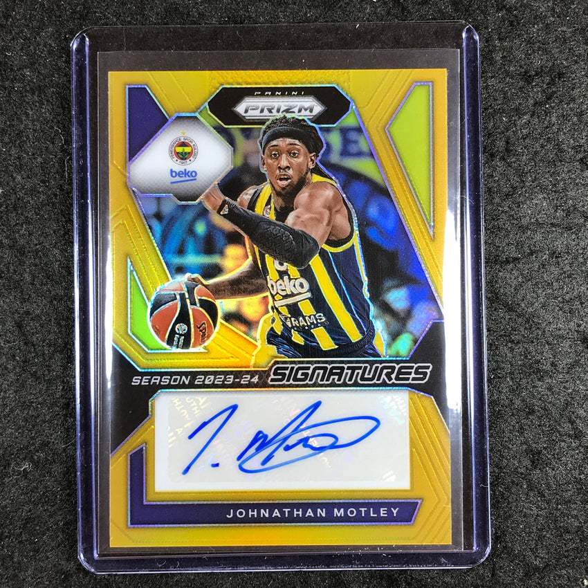 2023-24 Prizm EuroLeague JOHNATHAN MOTLEY Signatures Auto Gold Prizm 7/10 #JMT
