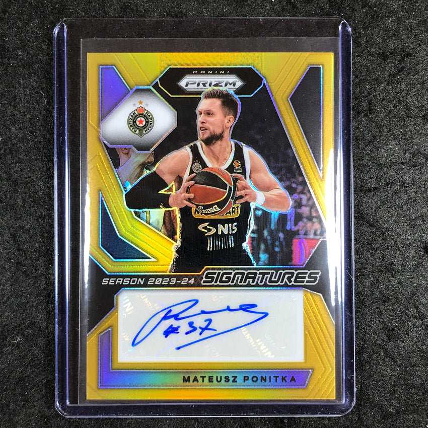 2023-24 Prizm EuroLeague MATEUSZ PONITKA Signatures Auto Gold Prizm 4/10 #PNK