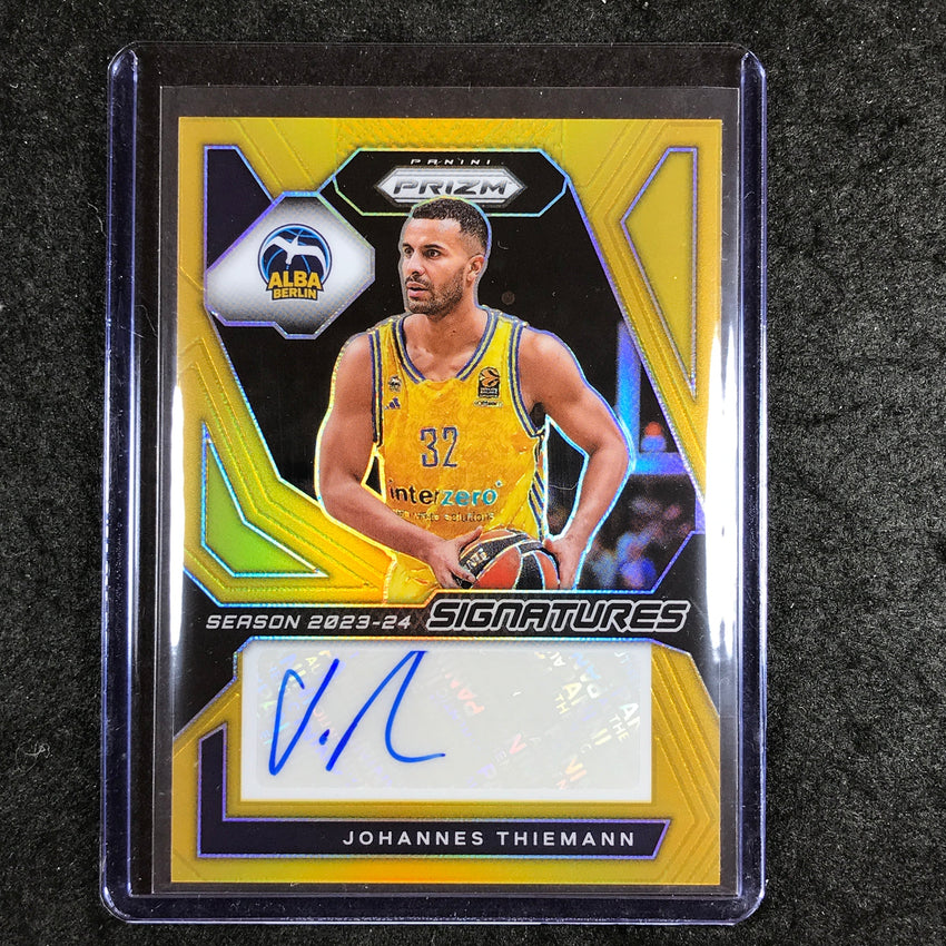 2023-24 Prizm EuroLeague JOHANNES THIEMANN Signatures Auto Gold Prizm 6/10 #PNK