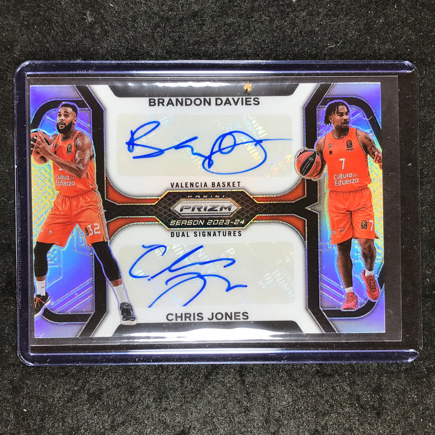 2023-24 Prizm EuroLeague BRANDON DAVIES CHRIS JONES Dual Signatures Auto 25/25